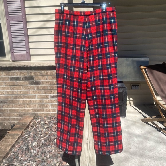 Pendleton Vintage Red Plaid Wool High Rise Pants - Picture 6 of 6